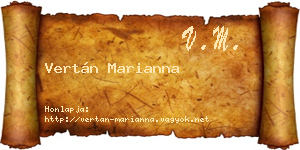 Vertán Marianna névjegykártya